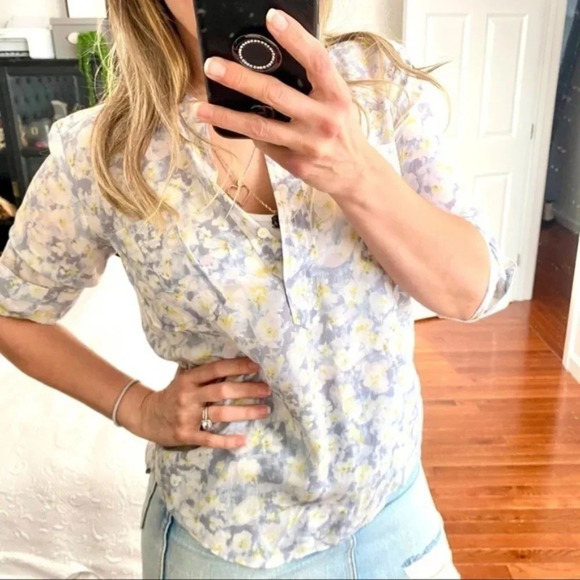 Moving Sale! 💘 Rebecca Taylor Silk Floral Popover Blouse - Picture 2 of 7